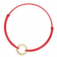 Bransoletka damska czerwona Harf kółko 24cm