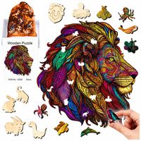 PUZZLE DREWNIANE LEW Układanka dla Dzieci Wooden Dwustronne ŁATWE 133 EL
