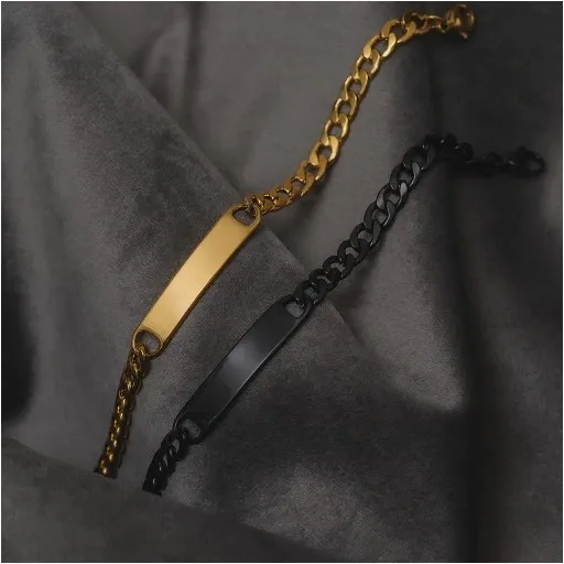 Bransoletki dla par z grawerem pancerka ze stali zdjęcie 9