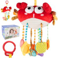 Maskotka Sensoryczny Krab Zawieszka do Łóżeczka Gryzak dla Niemowląt 9w1