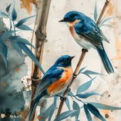 Plakat 100x100cm Trzy Ptaki