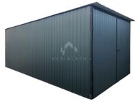 Blaszak Garaż Blaszany 3x5m Brama dwuskrzydłowa Antracyt Dach spad NB99