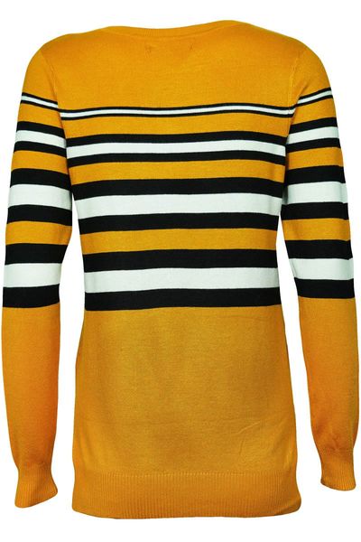 Peacocks Miodowy Sweter w Pasy - 42 / XL zdjęcie 2