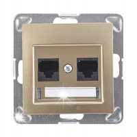 GNIAZDO KOMPUTEROWE RJ45 5e PODWÓJNE OSPEL IMPRESJA GPK-2Y/K/m/28 ZŁOTY