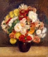 Bouquet of Chrysanthemums, Auguste Renoir - plakat 40x60 cm