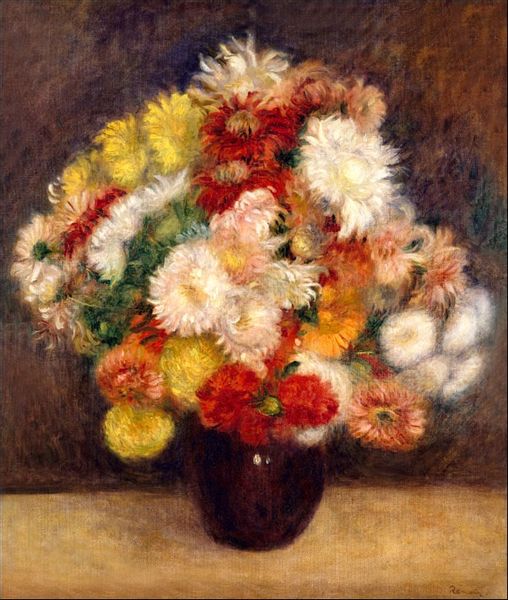 Bouquet of Chrysanthemums, Auguste Renoir - plakat 59,4x84,1 cm zdjęcie 1