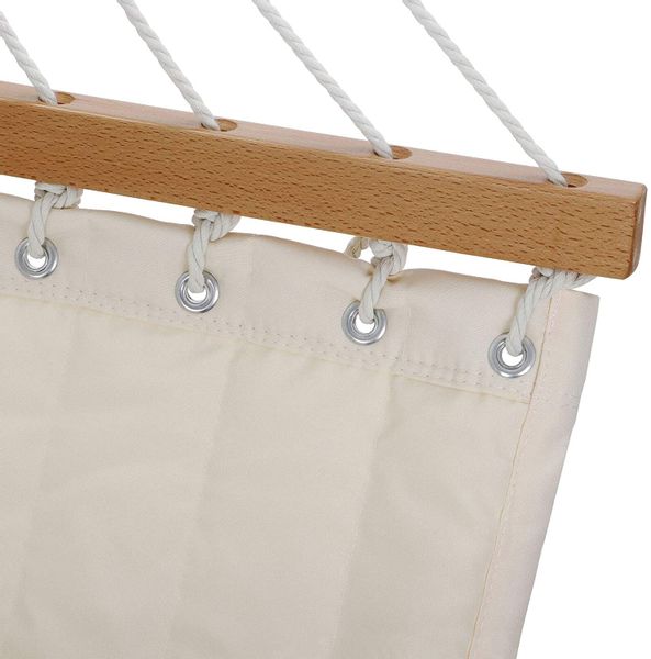 Hamak pikowany dwuosobowy 200x140cm z poprzeczkami i poduszką zdjęcie 5