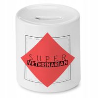 Skarbonka Dla Weterynarza Super Veterinarian Z Nadrukiem Ze Zdjęciem