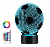 LAMPKA NOCNA 3D LED PIŁKA NOŻNA KOLORY + PILOT