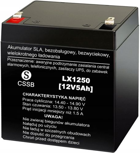 AKUMULATOR BEZOBSŁUGOWY AGM 12V 5Ah DO ZABAWKI AUTKA UPS ALARM KOSIARKI na Arena.pl