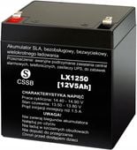 AKUMULATOR BEZOBSŁUGOWY AGM 12V 5Ah DO ZABAWKI AUTKA UPS ALARM KOSIARKI