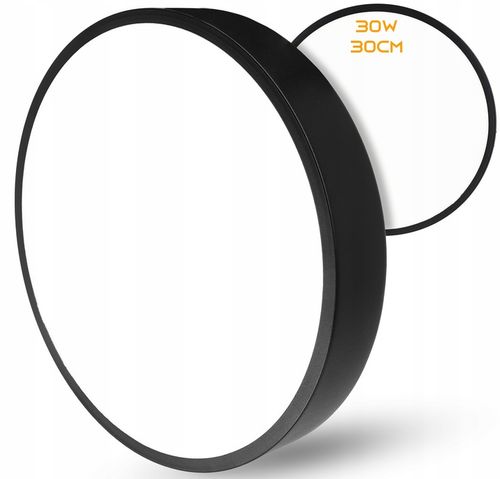 Lampa Sufitowa LED Plafon Natynkowy 30W 30CM Panel Okrągły Czarny na Arena.pl