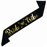 Szarfa Bride Tribe ze złotym nadrukiem czarna