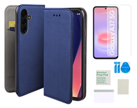 Etui z klapką do SAMSUNG GALAXY A37 5G case niebieski + folia ochronna TPU