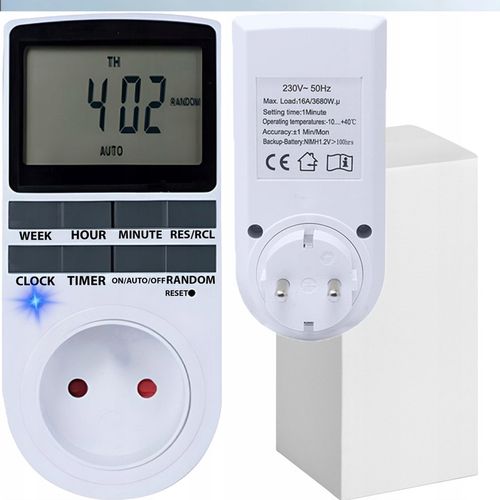 PROGRAMATOR CZASOWY WŁĄCZNIK WYŁĄCZNIK TIMER WYŚWIETLACZ LCD ZEGAR GNIAZDKO na Arena.pl