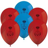 balon psi patrol 8szt czerwono niebieskie urodziny