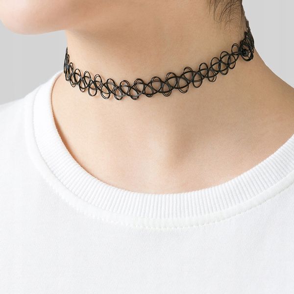 CHOKER KLASYCZNY Czarny NASZYJNIK Gothic CH12 zdjęcie 2