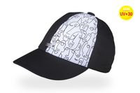 Tutu czapka z daszkiem dla dziewczynki czarna na lato UV +30 52-54