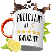 Kubek Pomarańczowy Dla Policjanta Idealny Prezent Z Nadrukiem Ze Zdjęciem