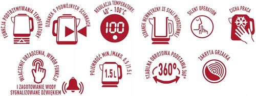 Czajnik elektryczny podwójne ścianki czarny 2200W MPM MCZ-128/C na Arena.pl