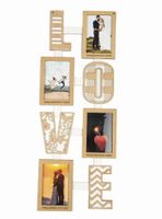 Ramka na zdjęcia LOVE 2 brązowo-biała z grawerem