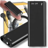 Mini dyktafon podsłuch 16GB aktywacja głosem szpiegowski ukryty pluskwa