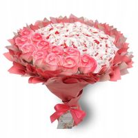 Bukiet Raffaello, kwiaty mydlane róże. Prezent na Urodziny, Ślub, Komunia