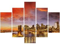 70 100CM OBRAZ 5 ELEM NOWOJORSKI KRAJOBRAZ DRUK PŁÓTNO