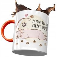 Kubek Pomarańczowy Z Pieskiem Psem Słodki Prezent Z Nadrukiem Ze Zdjęciem