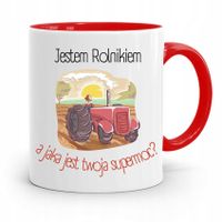 Dla Rolnika Kubek Czerwony Jestem Rolnikiem Z Nadrukiem Ze Zdjęciem