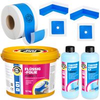 Hydroizolacja Zestaw Folia w płynie 12kg Grunt 2l Taśma 10m