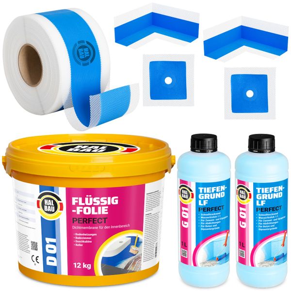 Hydroizolacja Zestaw Folia w płynie 12kg Grunt 2l Taśma 10m zdjęcie 1