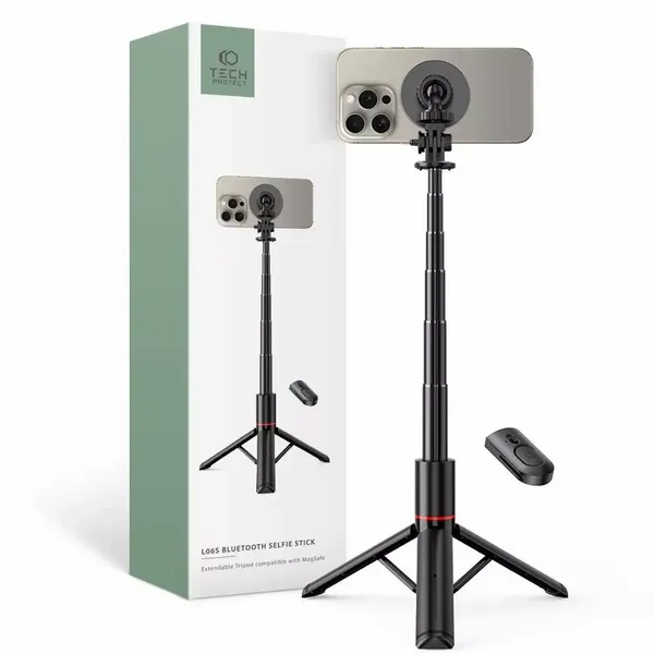 Selfie Stick L06S Magsafe Bluetooth statyw Tripod Black zdjęcie 1