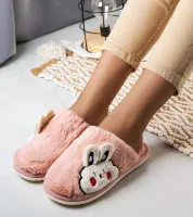 Jasnoróżowe miękkie kapcie Half Bunny 36