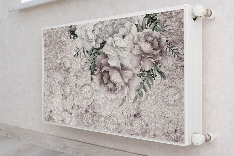 Mata MAGNETYCZNA Na Grzejnik Peonie Styl Retro Ornamenty 110cm x 60cm zdjęcie 4