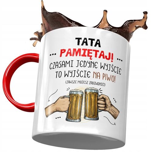 Kubek Czerwony Dla Taty Ojca Na Dzień Taty Prezent Z Nadrukiem Ze Zdjęciem na Arena.pl