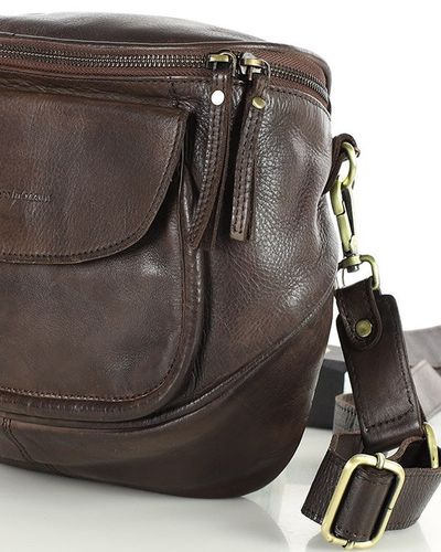 Torebka LISTONOSZKA damska SKÓRZANA szeroki pasek na Arena.pl