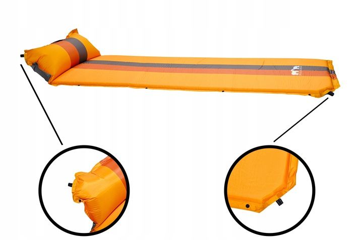 MATA SAMOPOMPUJĄCA Z PODUSZKĄ MATERAC karimata kempingowa POD NAMIOT BIWAK zdjęcie 2