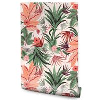 Tapeta Ścienna Egzotyczne Tropikalne LIŚCIE Kwiaty