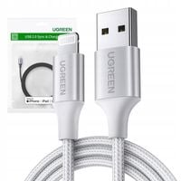 Kabel Przewód UGREEN Lightning do USB 2.4A US199 2 metry Srebrny