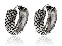 OKSYDOWANE SREBRNE KOLCZYKI KÓŁKA KOŁA ZE WZOREM