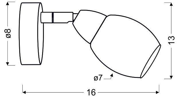 Rico kinkiet 1x6W LED smd główka okrągła 1e z przegubem kd system klosz wym zdjęcie 2
