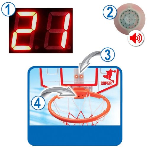 Koszykówka dla dzieci INTERAKTYWNA TABLICA LICZNIK DŹWIĘK ŚWIATŁA kosz gry na Arena.pl