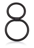 pierścień erekcyjny gumowy quick release double helix czarny 6 cm
