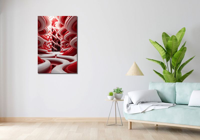 Obraz 60x90cm Czerwone Wiry zdjęcie 2