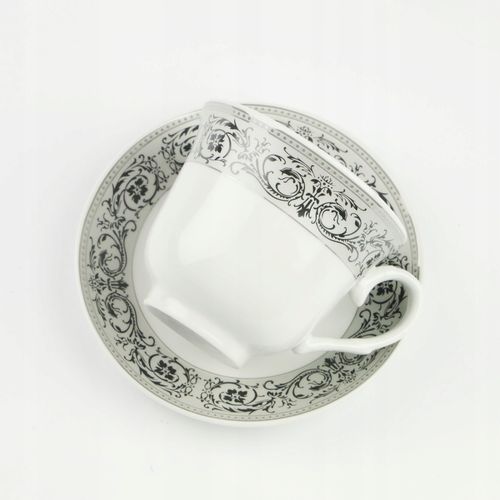 ZESTAW FILIŻANEK Z TALERZYKAMI NA PREZENT 250 ML PORCELANA DO KAWY HERBATY na Arena.pl