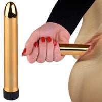 GŁADKI KLASYCZNY WIBRATOR - ANALNY I POCHWOWY ZŁOTY