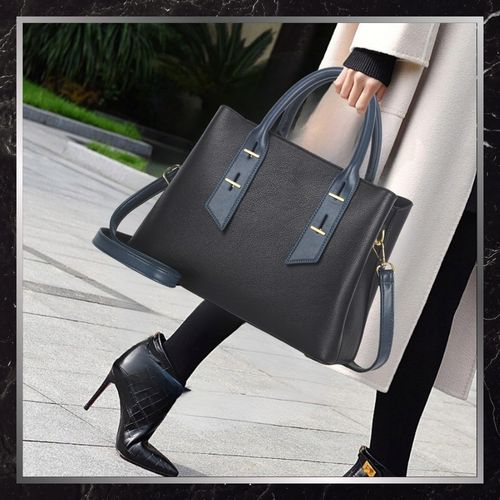 Torebka Skórzana Damska Czarna Na Ramię Torba Elegancka Pojemna Klasyczna na Arena.pl