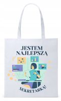 Dla Sekretarki Na Prezent Torba Eco Biała Shopper Z Nadrukiem Ze Zdjęciem