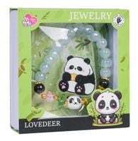 Zestaw Biżuterii Panda Niebieska Bransoletka
